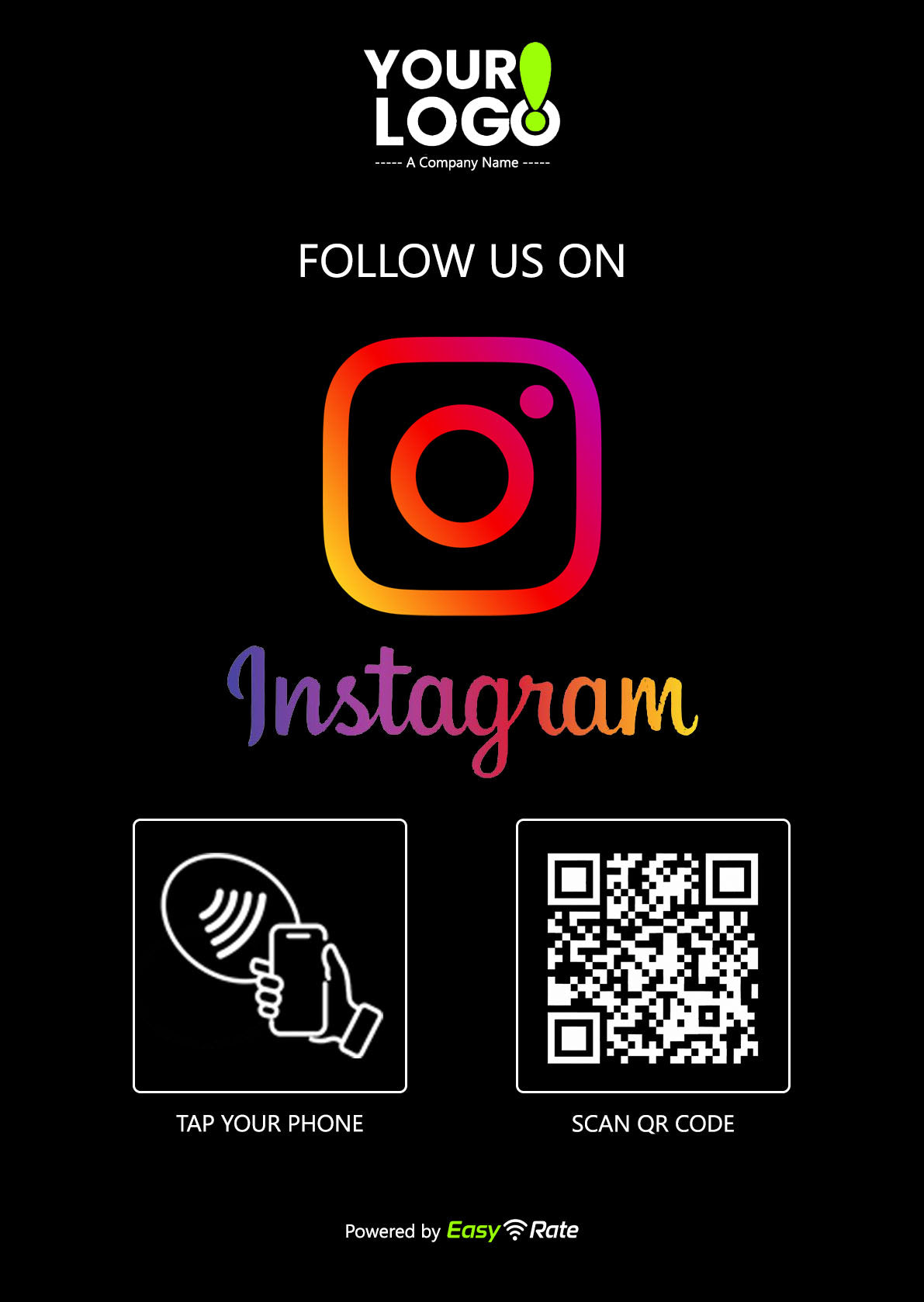 QR and NFC Instagram Follow Pro Pedestal Stand