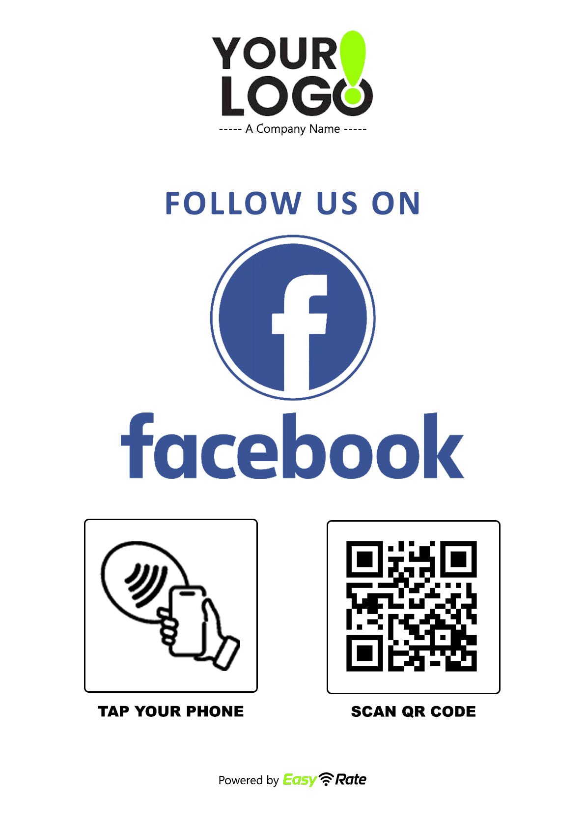 QR and NFC Facebook Like Classic Slant L-Stand