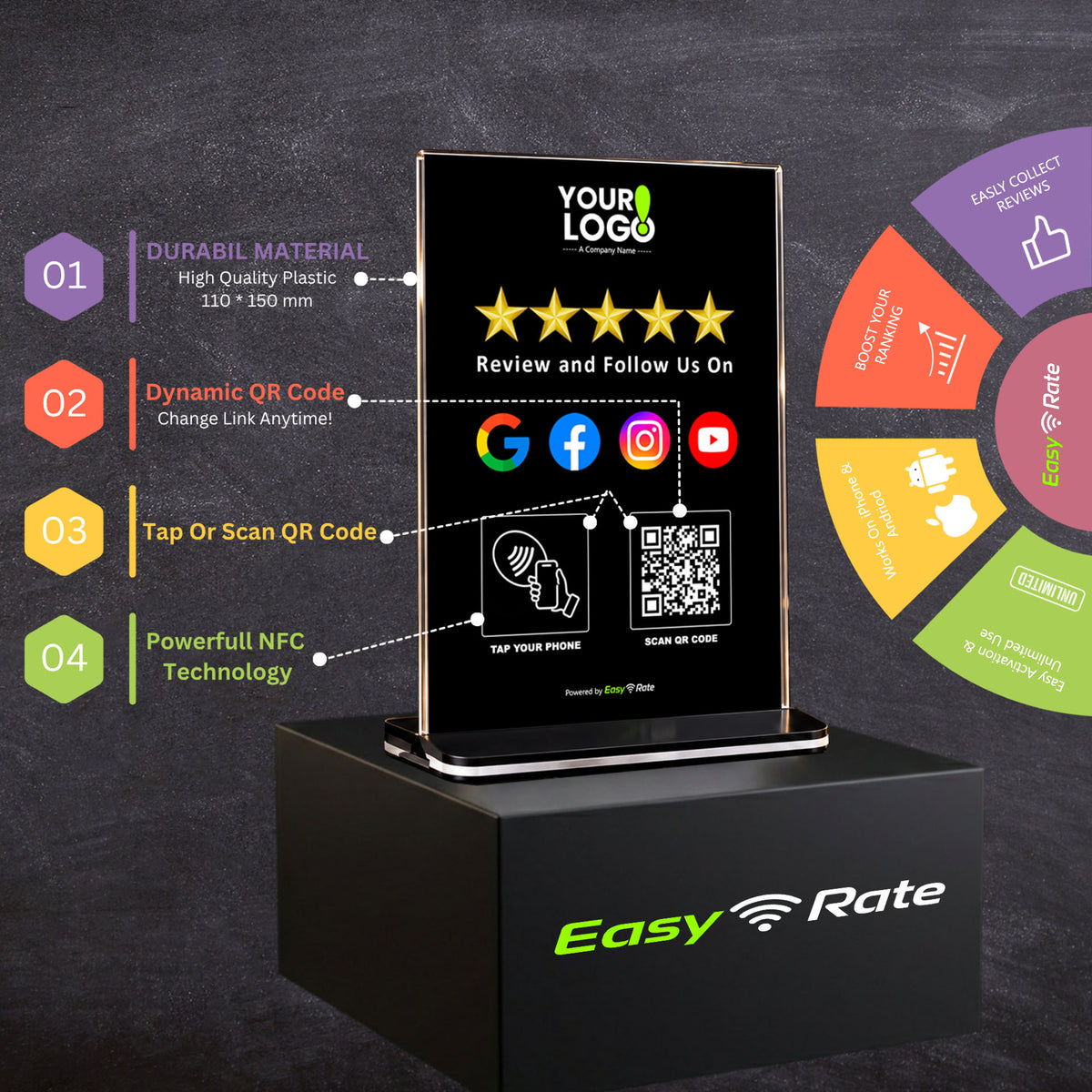 QR and NFC Multi Link Pro Pedestal Stand