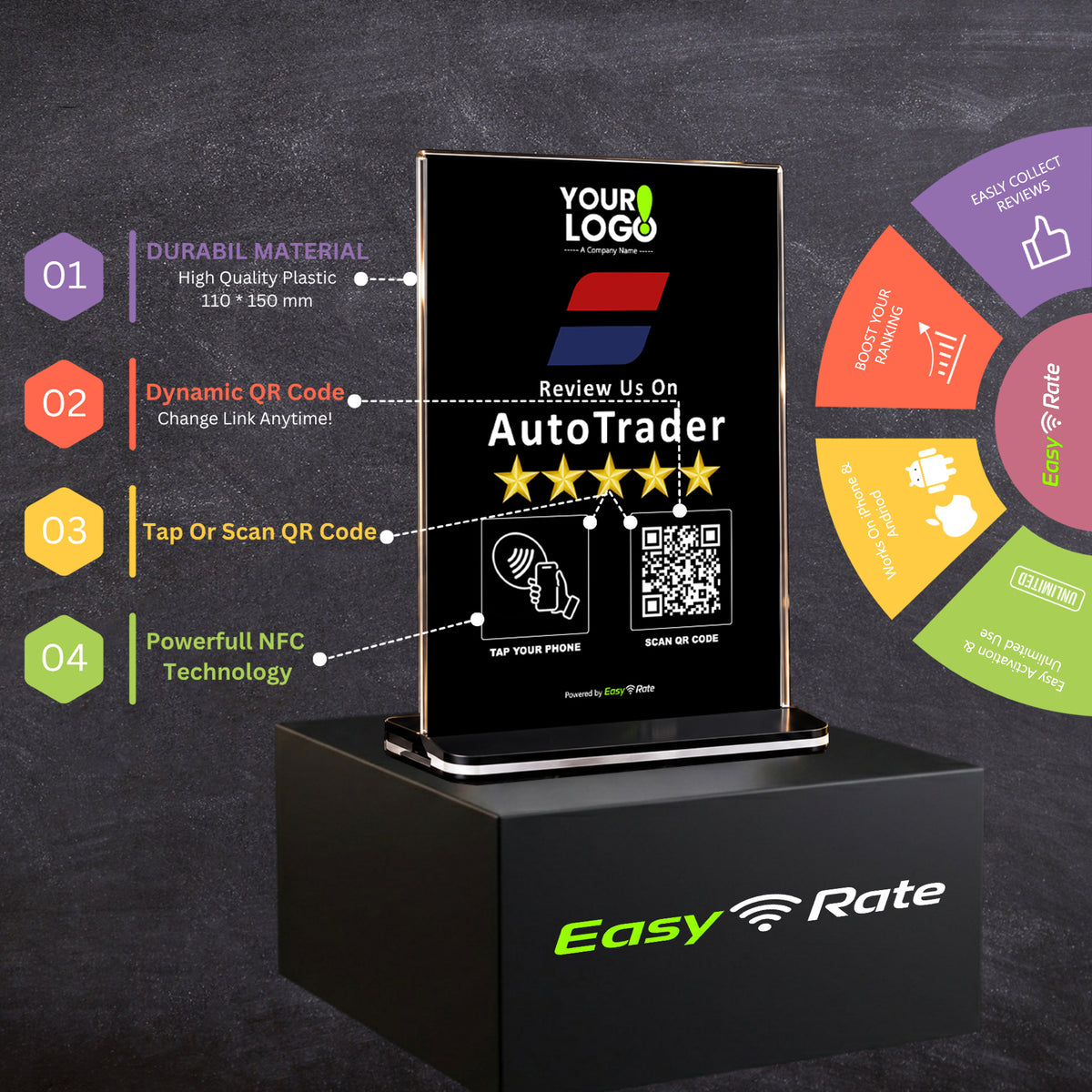 QR and NFC AutoTrader Review Pro Pedestal Stand