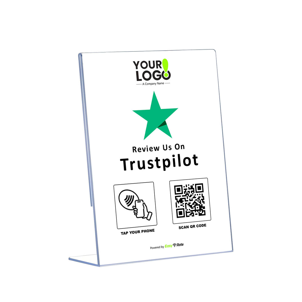 QR and NFC Trustpilot Review Classic Slant L-Stand