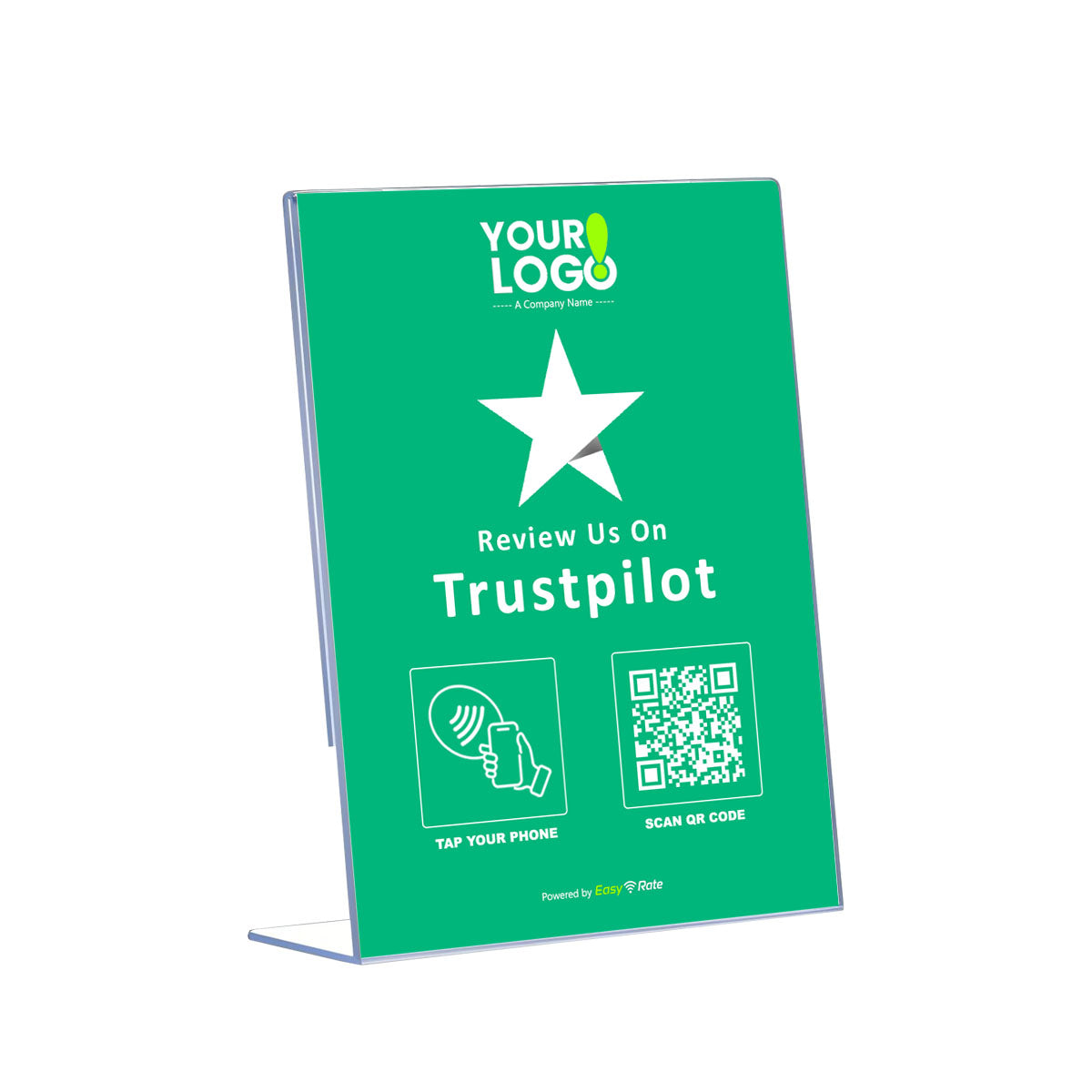 QR and NFC Trustpilot Review Classic Slant L-Stand