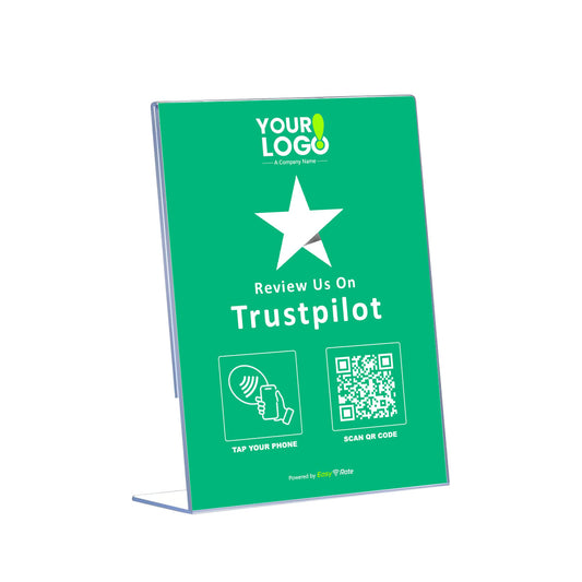 QR and NFC Trustpilot Review Classic Slant L-Stand