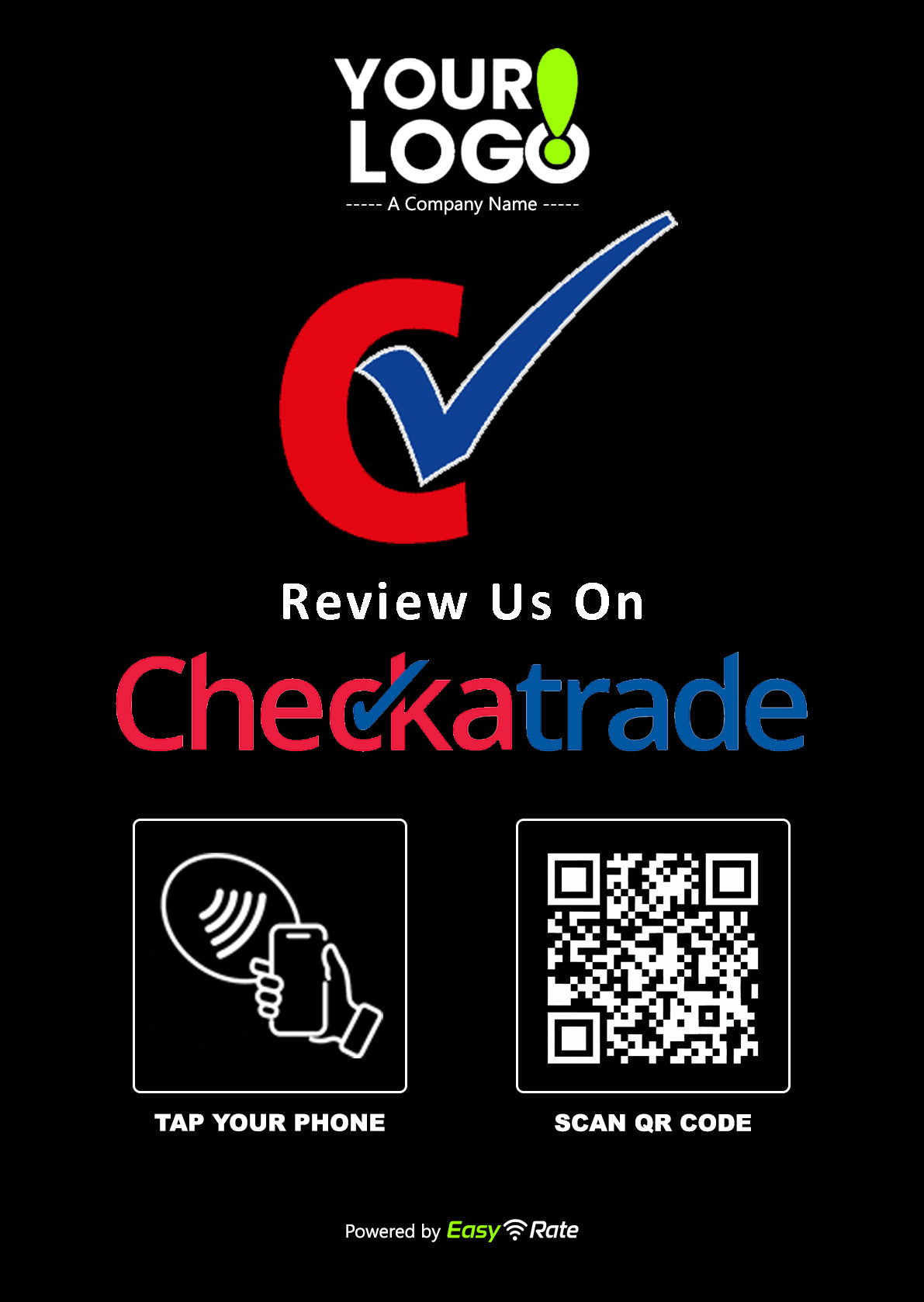 QR and NFC Checkatrade Review Classic Slant L-Stand