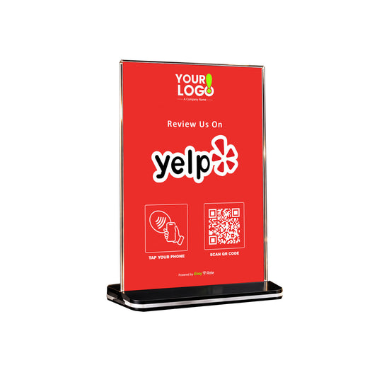 QR and NFC Yelp Review Pro Pedestal Stand