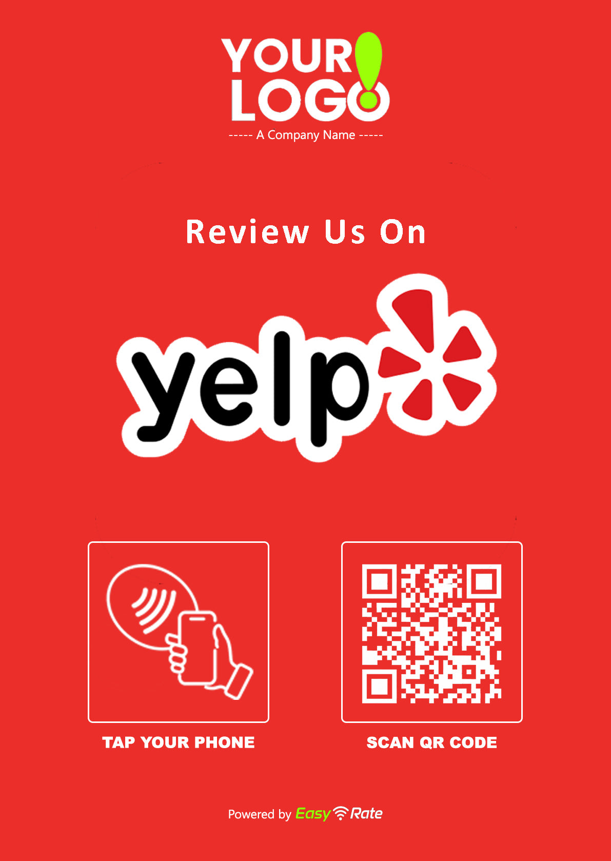QR and NFC Yelp Review Classic Slant L-Stand