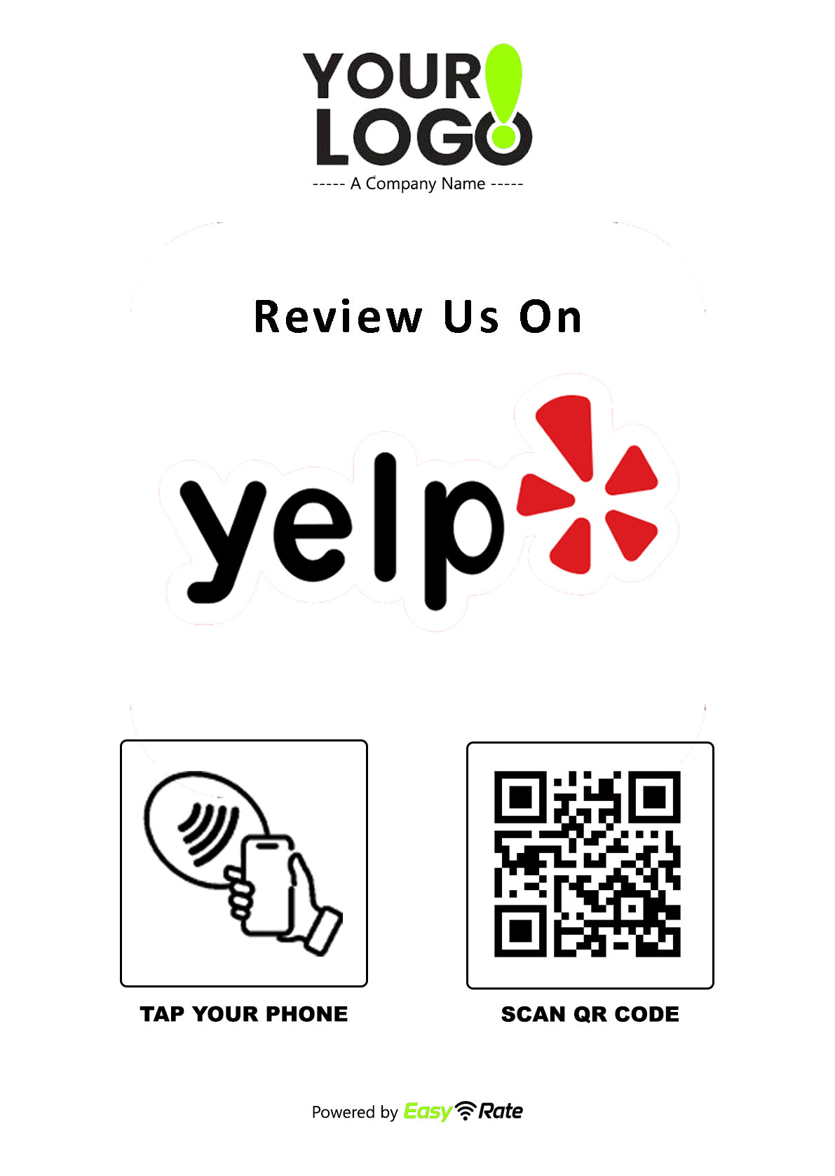 QR and NFC Yelp Review Classic Slant L-Stand