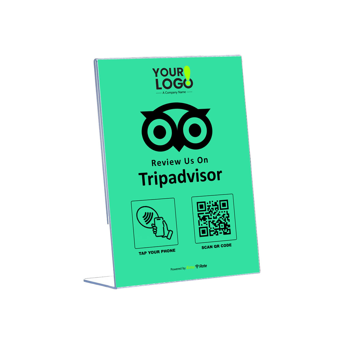 QR and NFC Tripadvisor Review Classic Slant L-Stand
