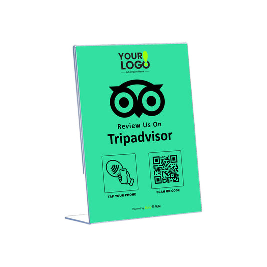 QR and NFC Tripadvisor Review Classic Slant L-Stand
