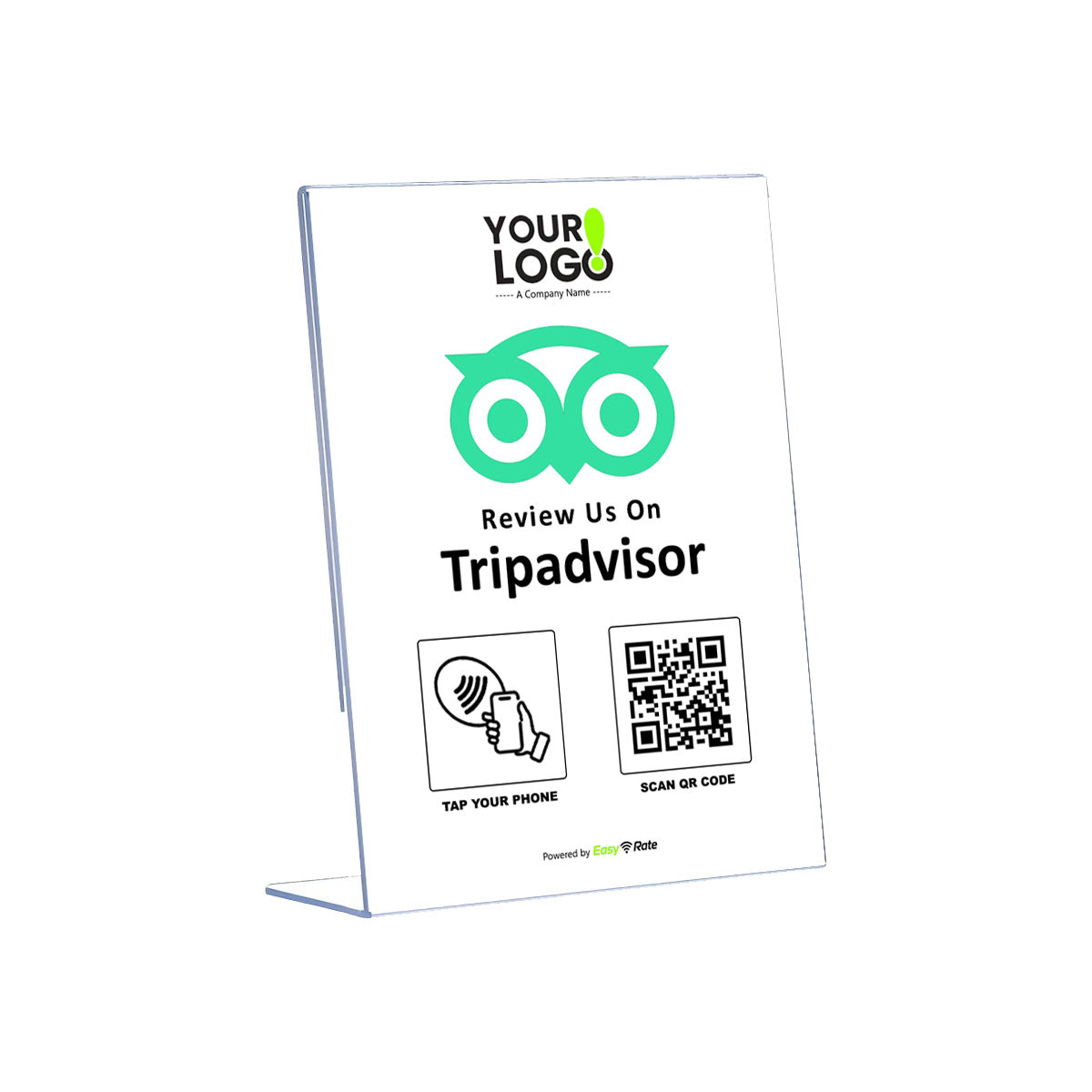 QR and NFC Tripadvisor Review Classic Slant L-Stand
