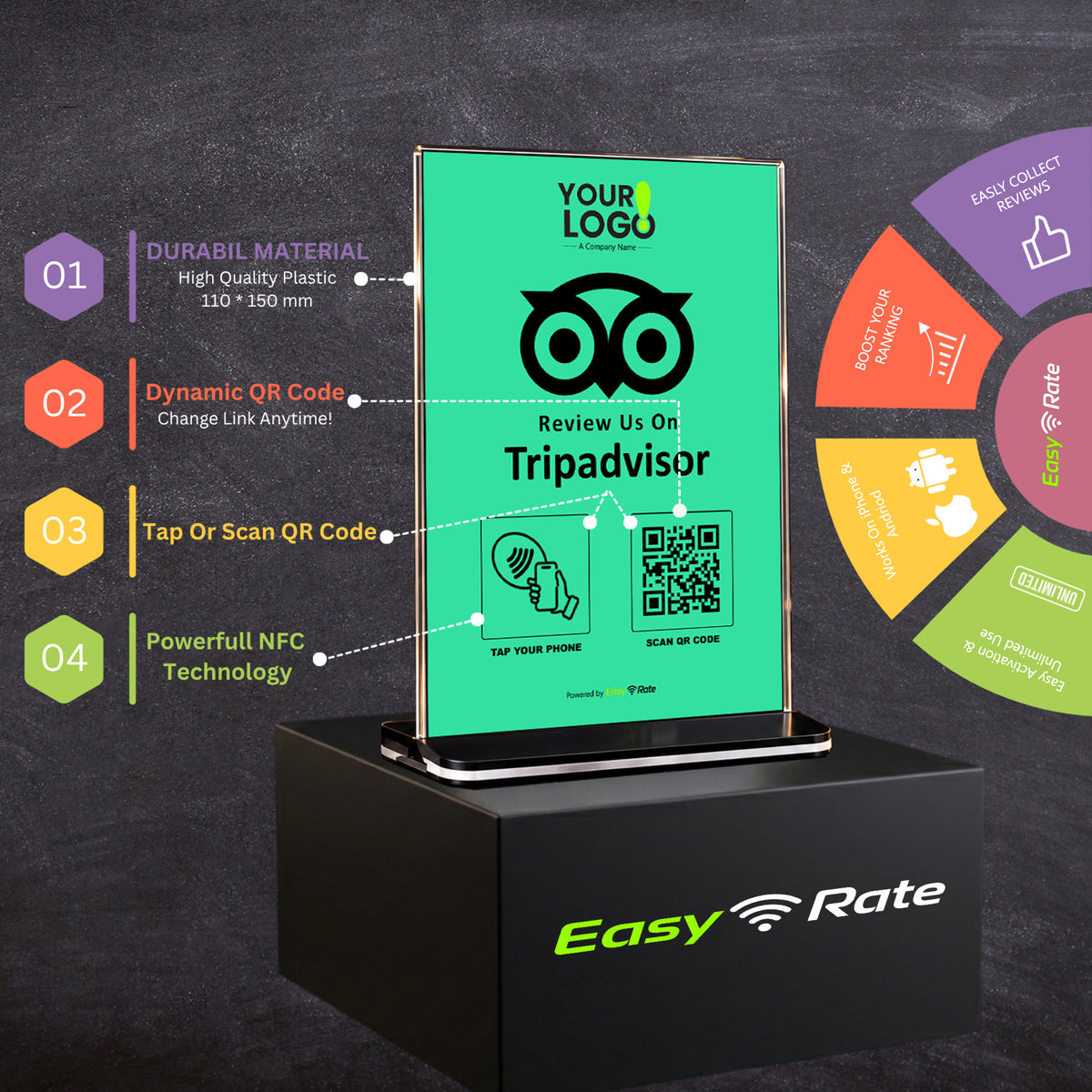 QR and NFC Tripadvisor Review Pro Pedestal Stand