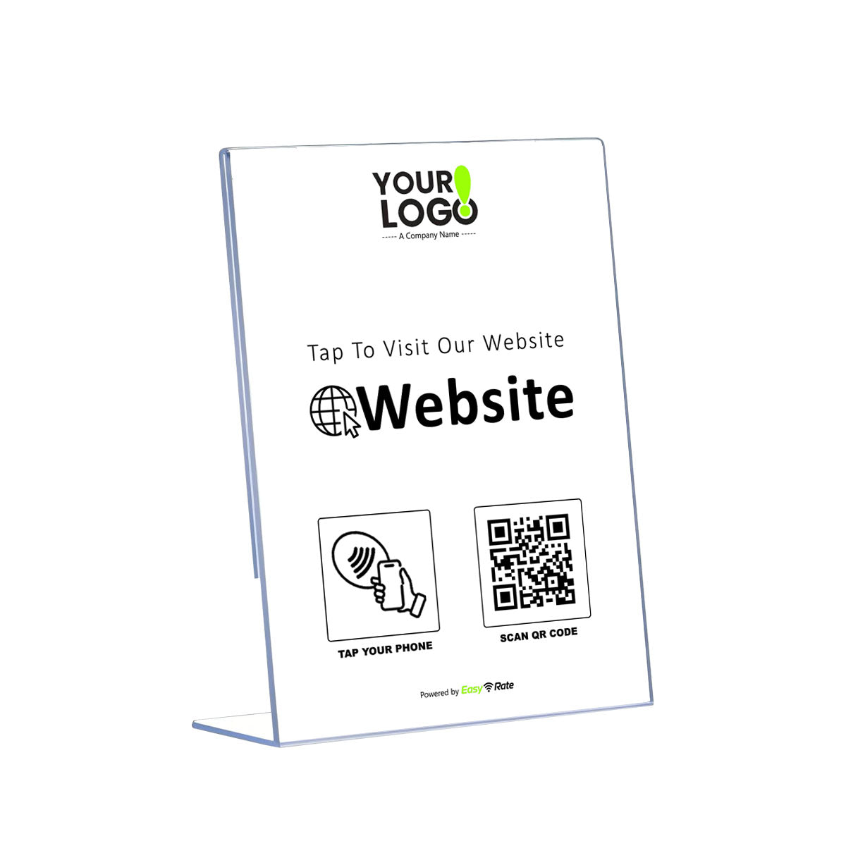QR and NFC Website Direct Link Classic Slant L-Stand