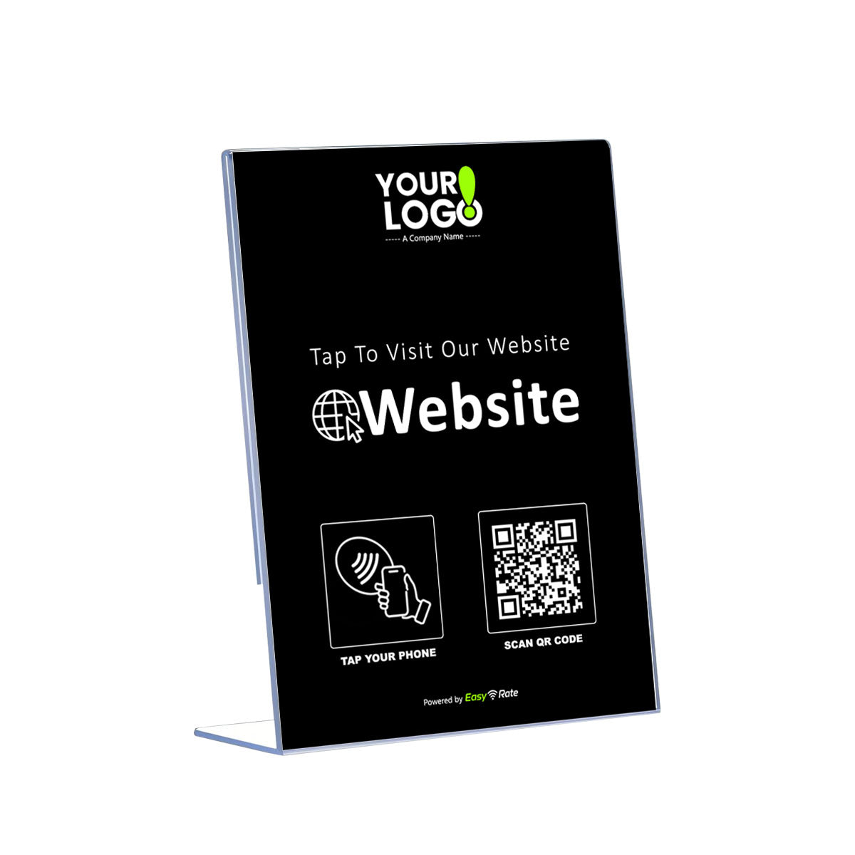 QR and NFC Website Direct Link Classic Slant L-Stand