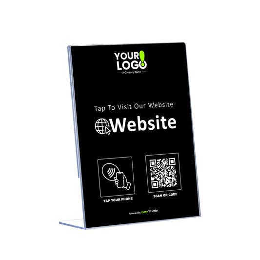 QR and NFC Website Direct Link Classic Slant L-Stand