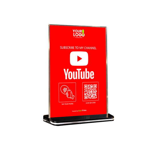 QR and NFC Youtube Subscribe Pro Pedestal Stand