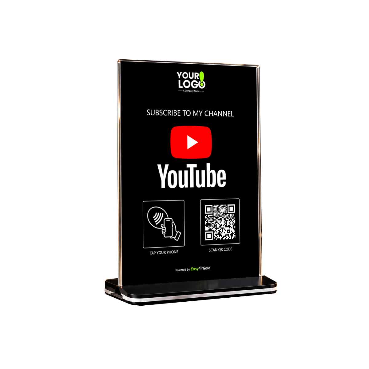 QR and NFC Youtube Subscribe Pro Pedestal Stand