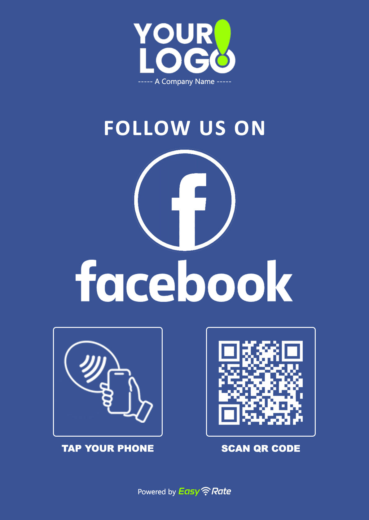 QR and NFC Facebook Like Classic Slant L-Stand