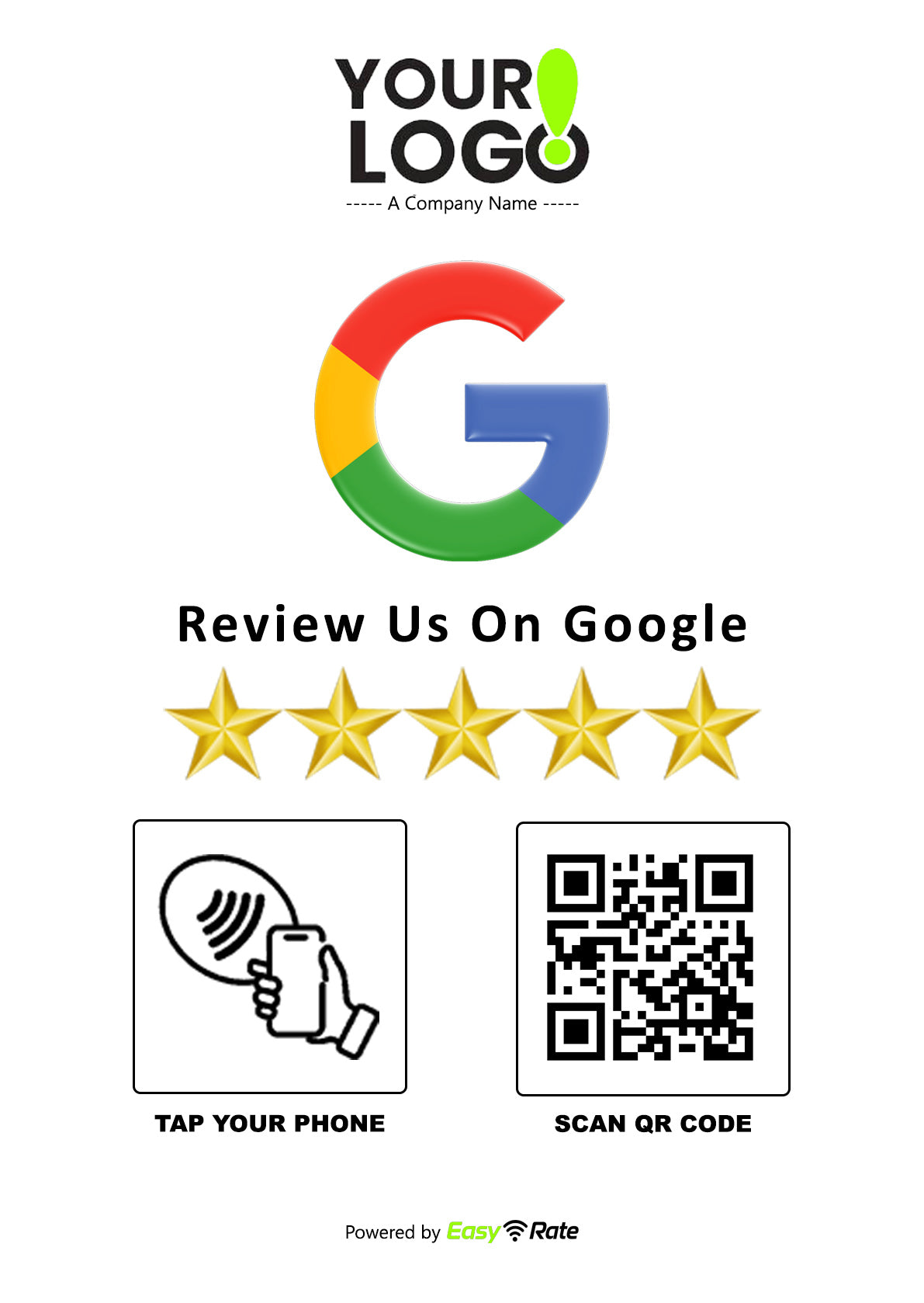 QR and NFC Google Review Classic Slant L-Stand