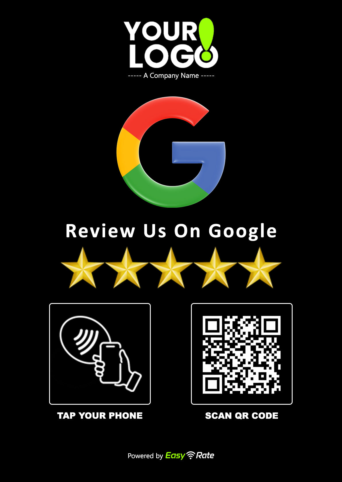 QR and NFC Google Review Classic Slant L-Stand