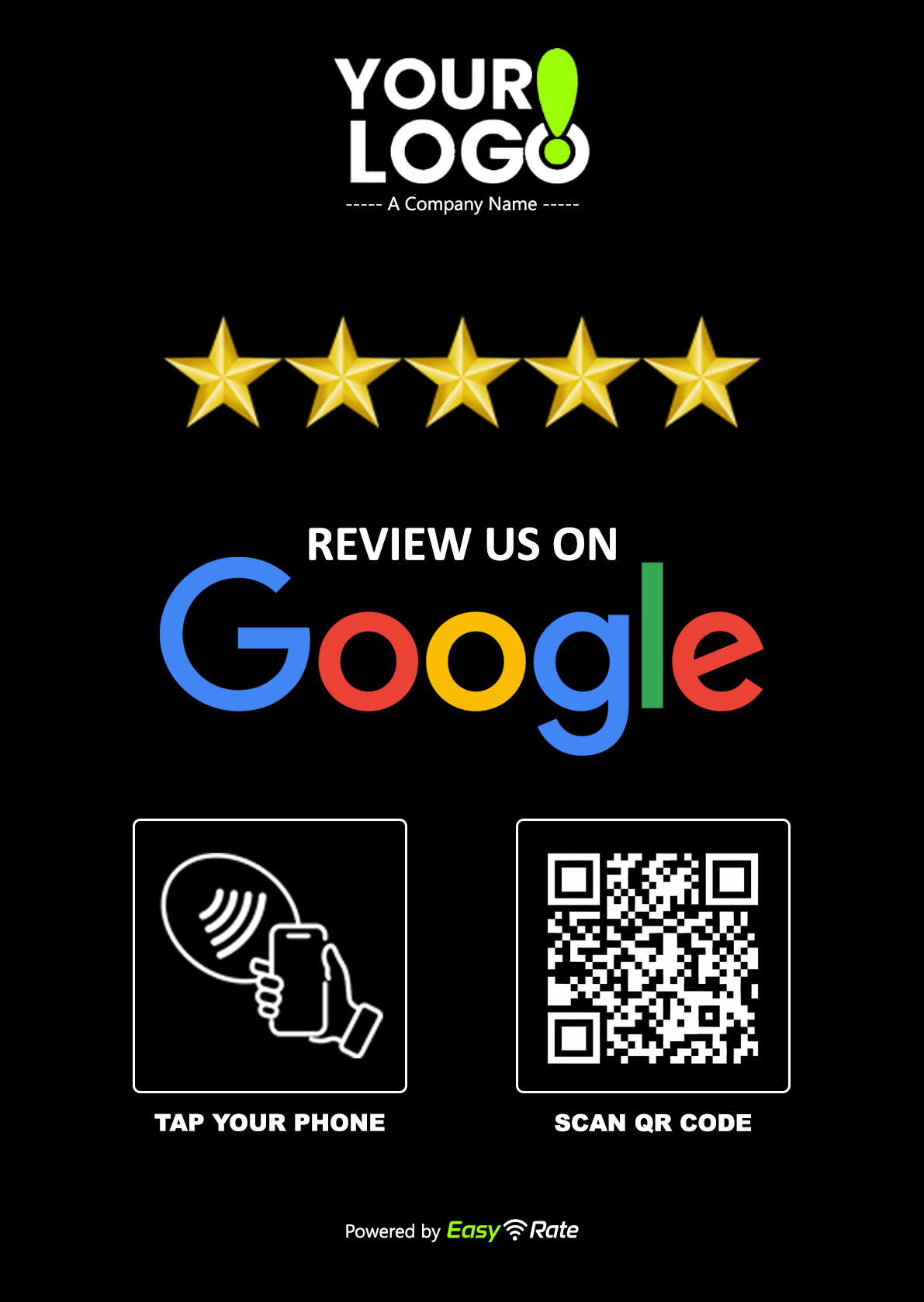 QR and NFC Google Review Classic Slant L-Stand