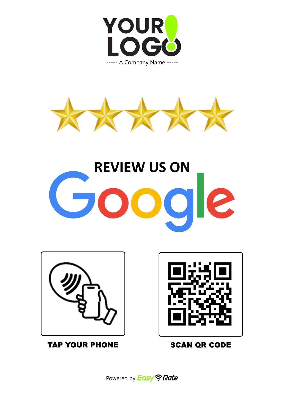 QR and NFC Google Review Classic Slant L-Stand