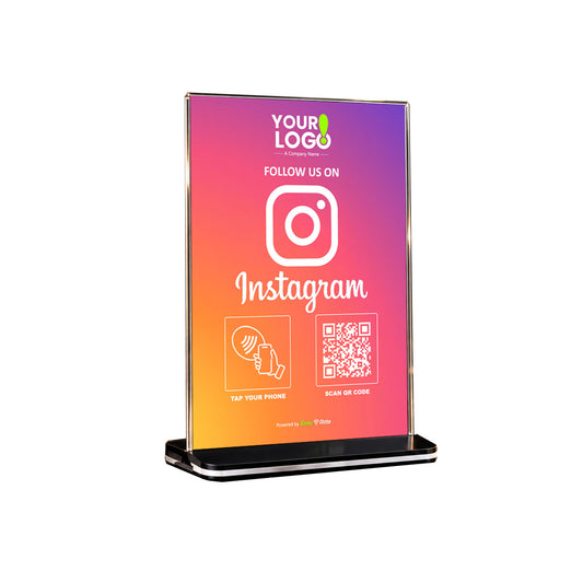 QR and NFC Instagram Follow Pro Pedestal Stand