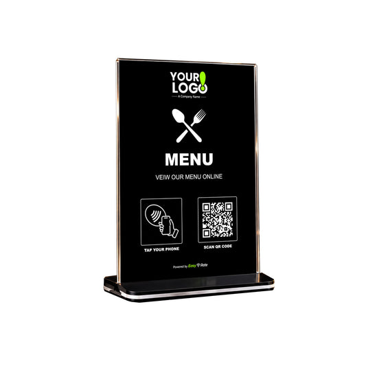 QR and NFC Restaurant Menu Link Pro Pedestal Stand