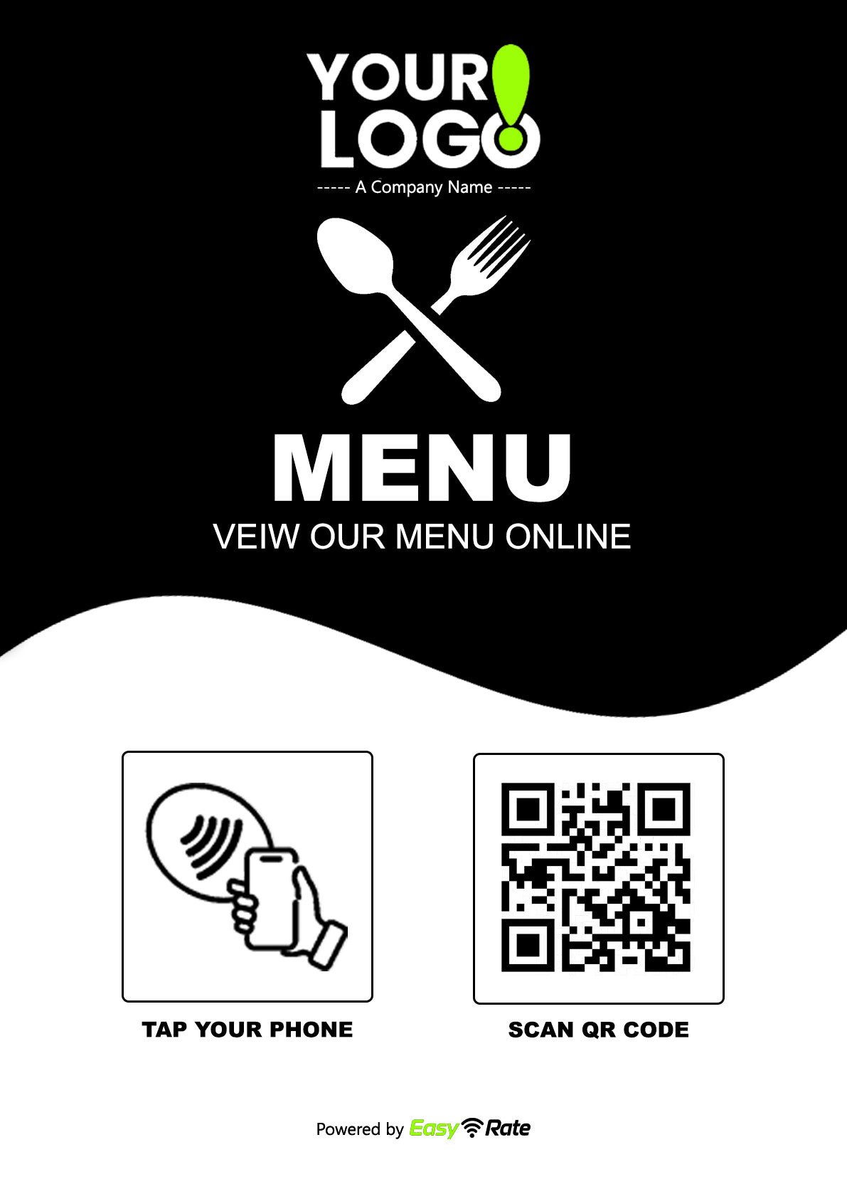 QR and NFC Restaurant Menu Link Classic Slant L-Stand