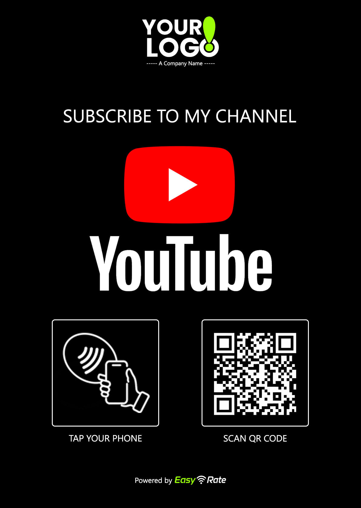 QR and NFC Youtube Subscribe Classic Slant L-Stand